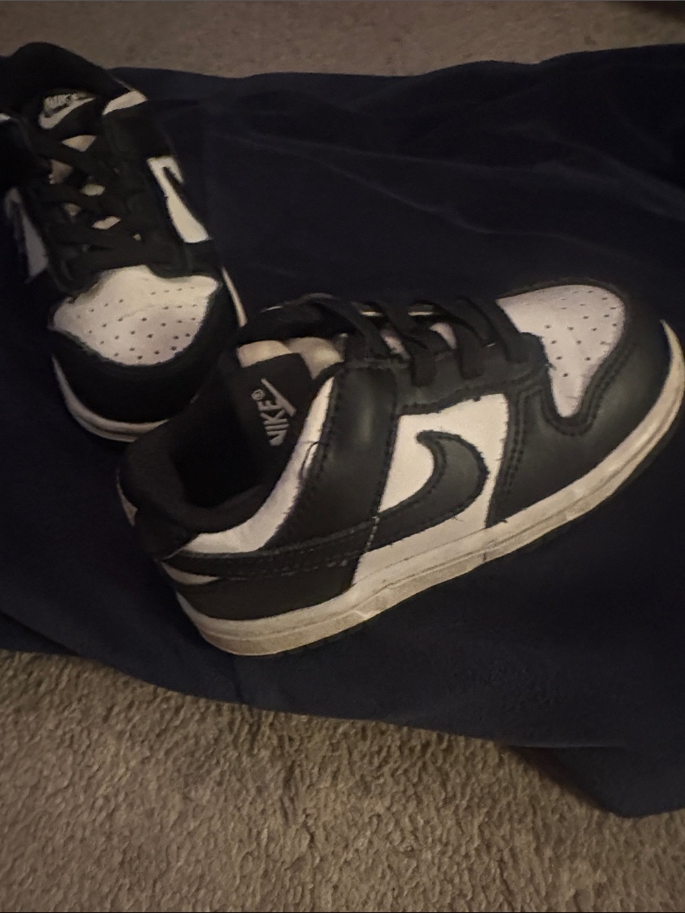 Nike Kids Black and White Low-Top Sneakers